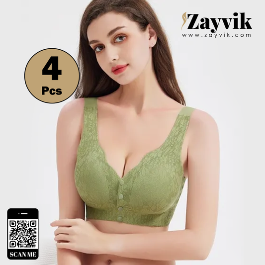 Imported front button cotton Bra (4 Pcs)