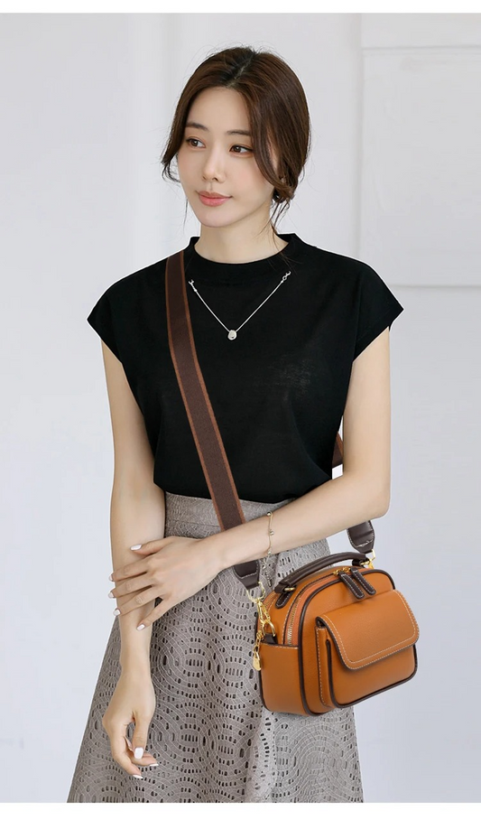 New Sac a Main Women Handbag soft small Shoulder Pu Leather Tote Hand Bags for Ladies(YELLOW)