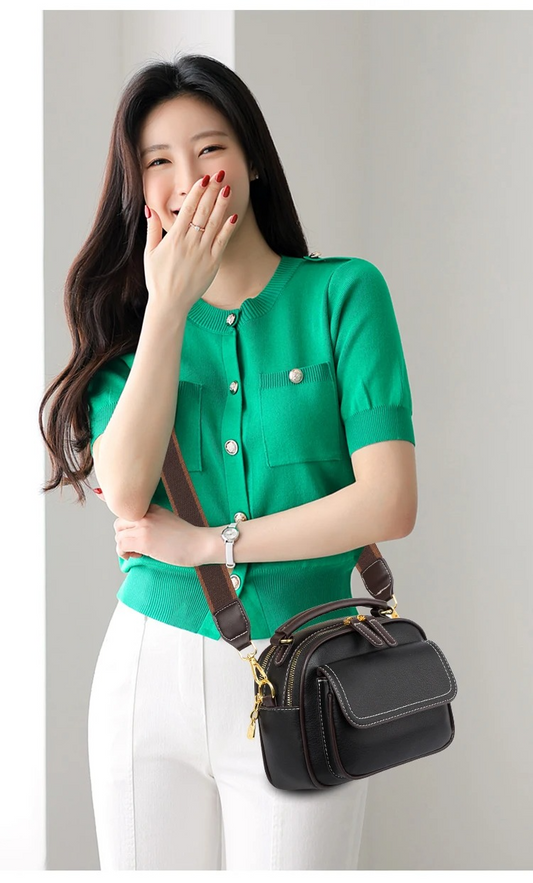 New Sac a Main Women Handbag soft small Shoulder Pu Leather Tote Hand Bags for Ladies(Black)