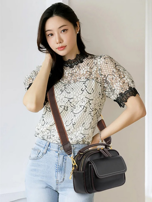 New Sac a Main Women Handbag soft small Shoulder Pu Leather Tote Hand Bags for Ladies(Black)